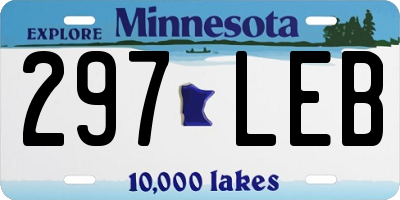 MN license plate 297LEB