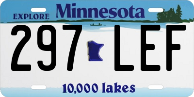 MN license plate 297LEF