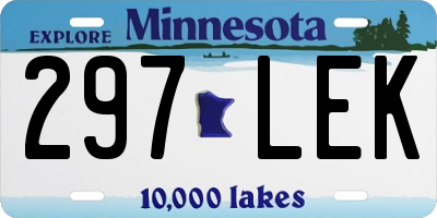 MN license plate 297LEK