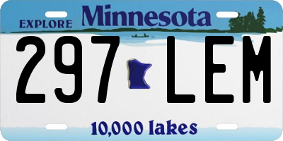 MN license plate 297LEM