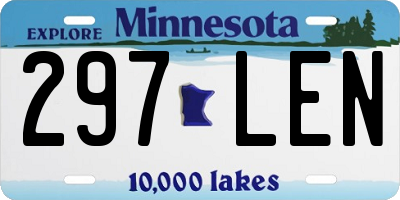 MN license plate 297LEN
