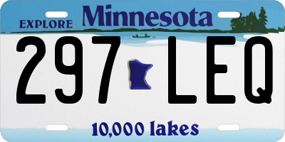 MN license plate 297LEQ