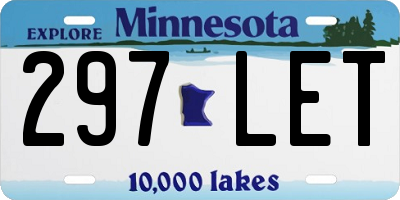 MN license plate 297LET