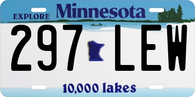 MN license plate 297LEW