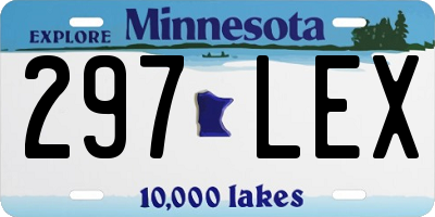 MN license plate 297LEX