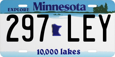 MN license plate 297LEY