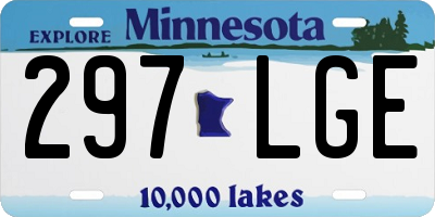 MN license plate 297LGE