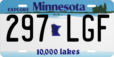 MN license plate 297LGF