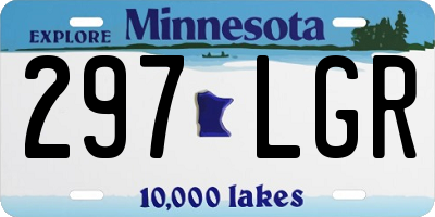 MN license plate 297LGR