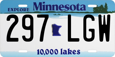 MN license plate 297LGW