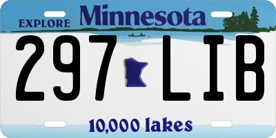 MN license plate 297LIB