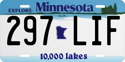 MN license plate 297LIF