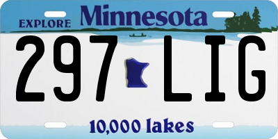 MN license plate 297LIG