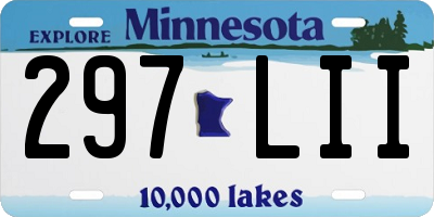 MN license plate 297LII