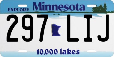 MN license plate 297LIJ