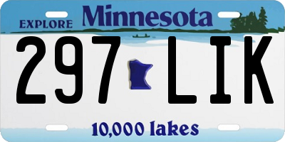 MN license plate 297LIK