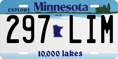 MN license plate 297LIM
