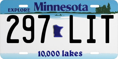 MN license plate 297LIT