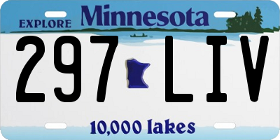 MN license plate 297LIV