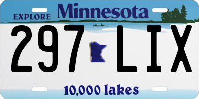 MN license plate 297LIX