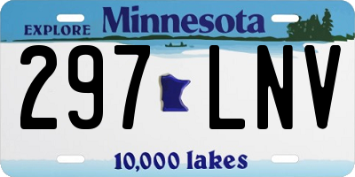 MN license plate 297LNV