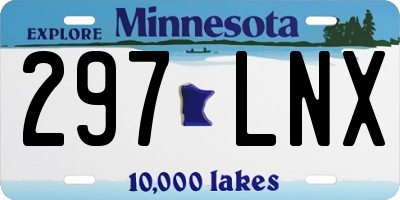 MN license plate 297LNX
