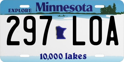MN license plate 297LOA