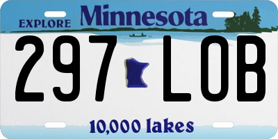 MN license plate 297LOB