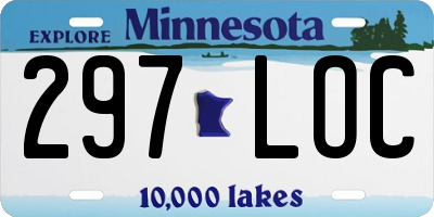 MN license plate 297LOC