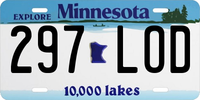 MN license plate 297LOD
