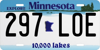 MN license plate 297LOE