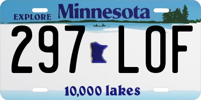 MN license plate 297LOF