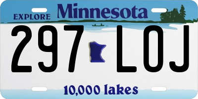 MN license plate 297LOJ
