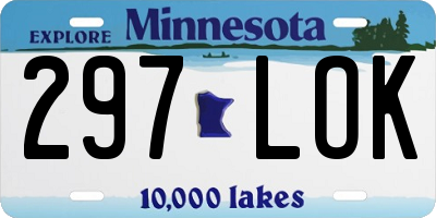 MN license plate 297LOK