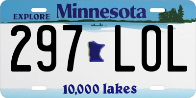 MN license plate 297LOL
