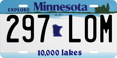 MN license plate 297LOM