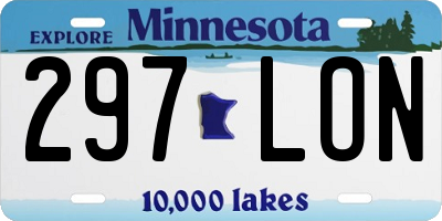 MN license plate 297LON