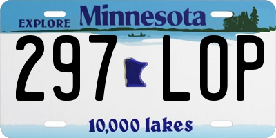 MN license plate 297LOP