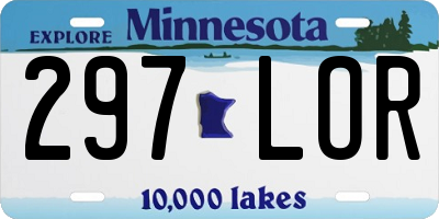 MN license plate 297LOR