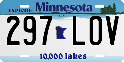 MN license plate 297LOV