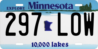 MN license plate 297LOW