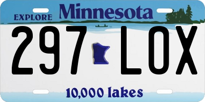 MN license plate 297LOX
