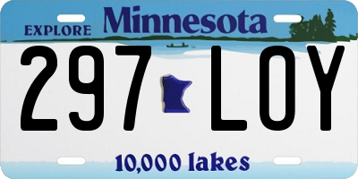 MN license plate 297LOY
