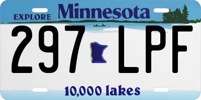 MN license plate 297LPF
