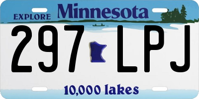 MN license plate 297LPJ