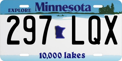 MN license plate 297LQX