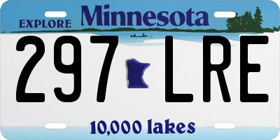 MN license plate 297LRE