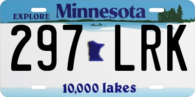 MN license plate 297LRK