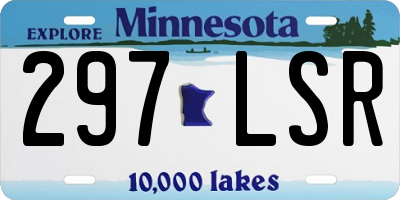 MN license plate 297LSR