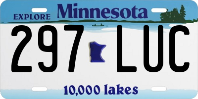 MN license plate 297LUC